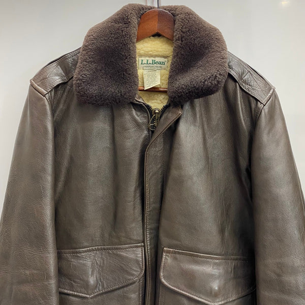 【曜日割引対象外】 エルエルビーン L.L.Bean 70's 80's G-1 Leather Flight Jacket USA製 ジャケット ブラウン Sサイズ 201MT-4196 VB