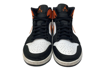ナイキ NIKE 19年製 AIR JORDAN 1 MID SHATTERED BACKBOARD エア ジョーダン ミッド シャッタード バックボード AJ1 白 黒 554724-058 メンズ靴 スニーカー オレンジ 27cm 104S-826