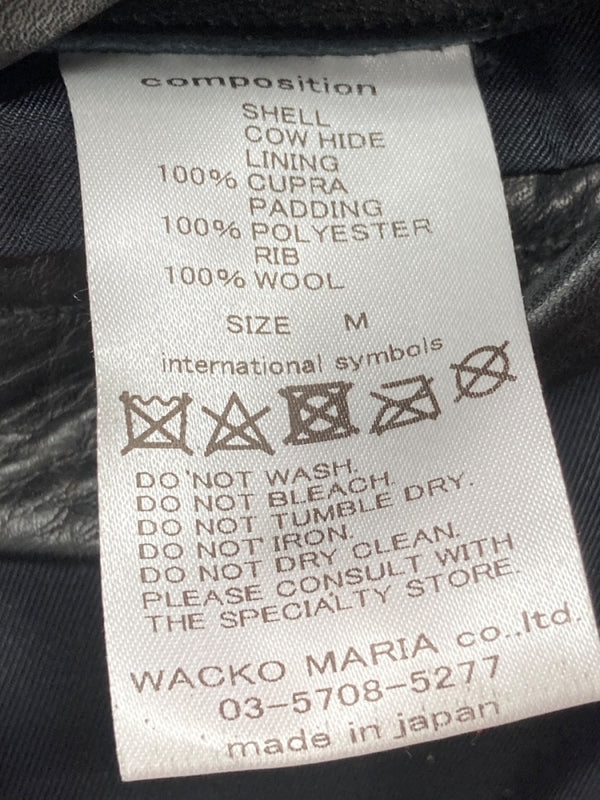ワコマリア WACKO MARIA 24FW A-2 FLIGHT JACKET レザー フライト ジャケット 牛革 黒 24FW-WMO-BL07 ジャケット 無地 ブラック Mサイズ 104MT-1615