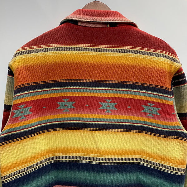 【曜日割引対象外】 ラルフローレン RALPH LAUREN 80's 90's ネイティブ柄 ラグジャケット 三角タグ USA製 ジャケット マルチカラー Sサイズ 201MT-4050 VB