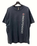 ヴィンテージ vintage 90s 00s INDEPENDENT インディペンデント PRINT S/S TEE プリント Tシャツ NHSタグ OLDSKATE スケボー 両面プリント 黒 Tシャツ ロゴ ブラック XLサイズ 104MT-1208