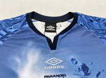 アンブロ UMBRO × PARANOID パラノイド OVERLAP L/S GAME SHIRT ゲームシャツ レイヤード ロンT 青 ロンT 総柄 ブルー Mサイズ 104MT-1263