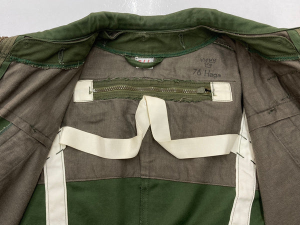 ミリタリー Military スウェーデン軍 M69 タンカースジャケット SWEDISH ARMY ユーロ ハの字 ジップ 緑 サイズ C44 ジャケット 無地 グリーン 104MT-1483