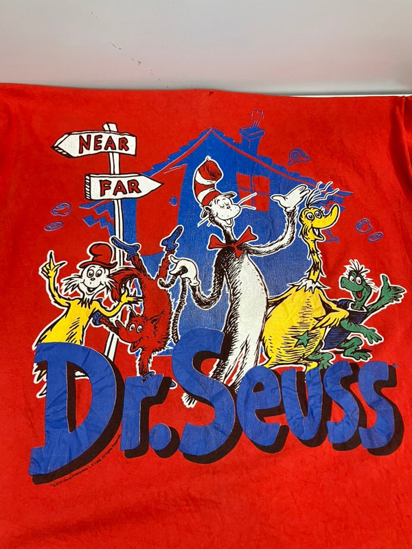 ヴィンテージ vintage 90s 90's Dr.Seuss Cat In The Hat ©1997ドクタースース シングルステッチ - Tシャツ レッド フリーサイズ 101MT-3538