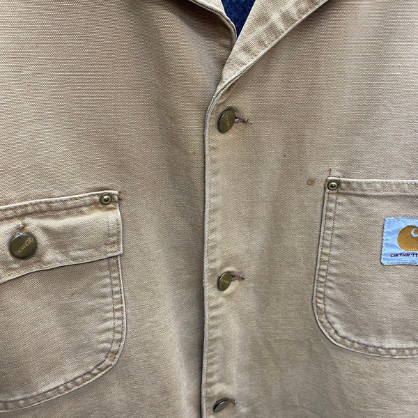 【曜日割引対象外】 カーハート Carhartt 90's 00's USA製 ミシガンチョアコート ジャケット ベージュ 201MT-4453 VB