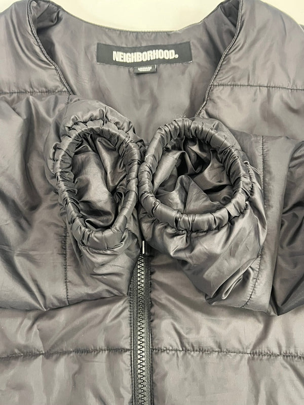 ネイバーフッド NEIGHBORHOOD 23AW Puff Shirt LS パフシャツ ロングスリーブ ノーカラー 中綿 ジップアップ 232TSNH-SHM05 ジャケット ブラック Mサイズ 101MT-4812
