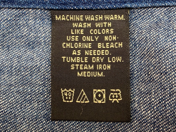ダブルアールエル RRL 三ツ星タグ DENIM SHIRT デニム ステンカラー フロントボタン メタルボタン ヴィンテージ VINTAGE ラルフローレン RALPH LAUREN フィリピン製 INDIGO インディゴ BLUE 青 長袖シャツ 無地 ブルー Mサイズ 104MT-1954
