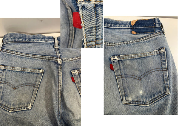 リーバイス Levi's 80's 80年代 501 黒カン 赤耳 ボタン裏524 赤タブサークルR VINTAGE ヴィンテージ デニム ブルー W33L38 101MB-706