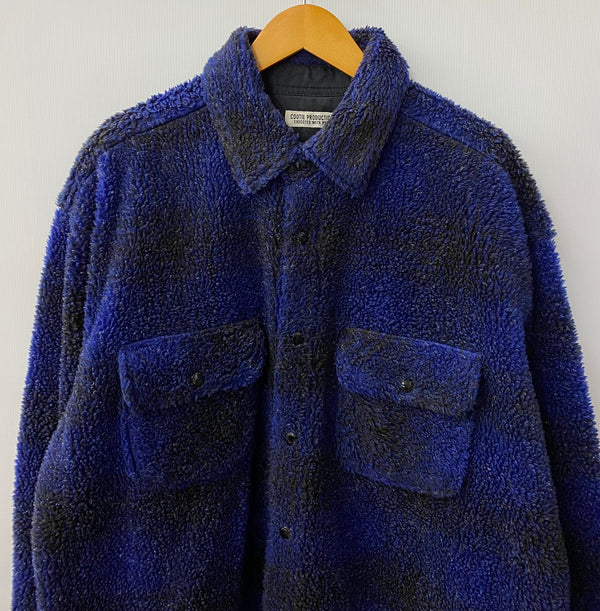クーティー COOTIE オンブレボアチェックCPOジャケット Ombre Boa Check CPO Jacket  ジャケット 刺繍 ブルー Lサイズ 201MT-2304