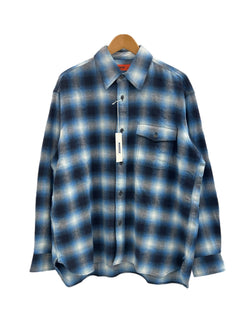 ラディアル RADIALL CHEV - REGULAR COLLARED SHIRT L/S シャドーチェックネルシャツ 青×白 チェック柄 Navy Check RAD-24SS-SH003-01 長袖シャツ マルチカラー Lサイズ 101MT-5147