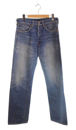リーバイス Levi's 00s LVC 501 1966年モデル ダブルネーム 日本製復刻 赤耳 Vステッチ 黒カン 66501 デニム ブルー 32/36 103MB-671