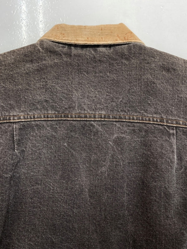 ラルフローレン RalphLauren 2nd type BLACK DENIM JACKET ブラック デニム ジャケット 裏地ブランケット 襟コーデュロイ Gジャン 黒 ジャケット ロゴ ブラック Lサイズ 104MT-1527