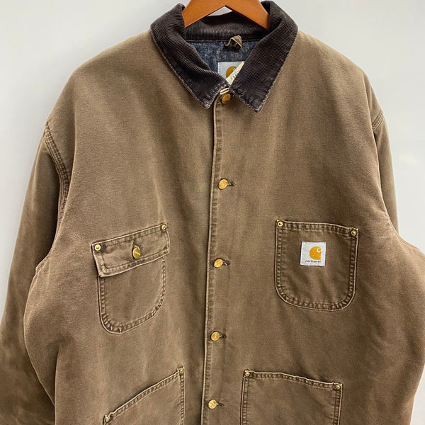 【曜日割引対象外】 カーハート Carhartt 90's ミシガンチョアコート USA製 ジャケット ブラウン XLサイズ 201MT-4783 VB