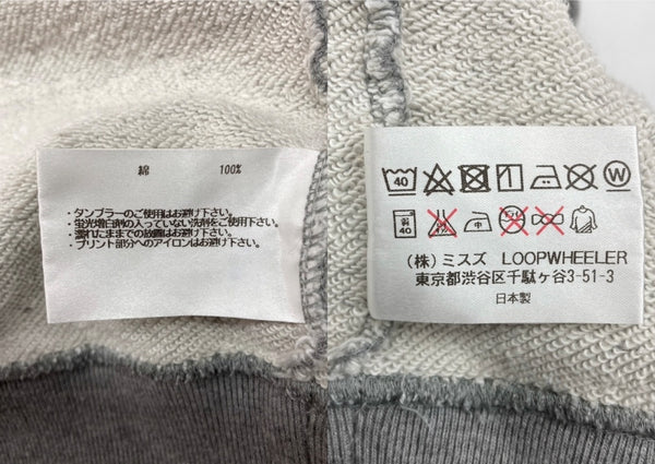 ループウィラー LOOPWHEELER × PORTER ポーター KANGAROO CREW NECK SWEATSHIRT カンガルー クルー ネック スウェットシャツ サムホール トレーナー 灰 スウェット 無地 グレー Sサイズ 104MT-2322