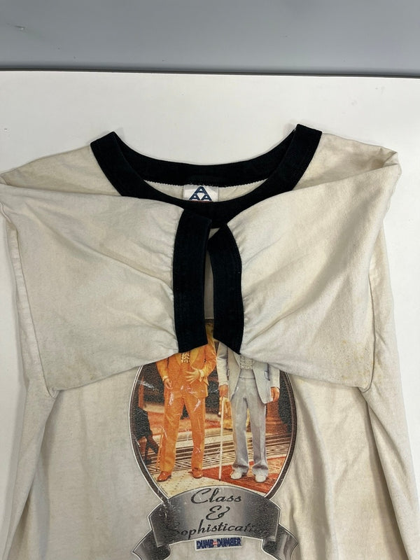 US US古着 Dumb and Dumber ジム・キャリーはMr.ダマー MOVIE TEE リンガーTシャツ 映画 ムービーT  Tシャツ ホワイト Sサイズ 101MT-4832