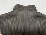 イッセイミヤケ ISSEY MIYAKE プリーツプリーズ PLEATS PLEASE ジップアップ フルジップ ドメス Y2K 日本製 OLIVE オリーブ KHAKI 緑 グリーン系 PP63-JD427 ジャケット 無地 カーキ SIZE4 104LT-252