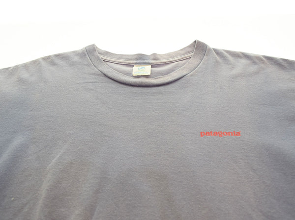 パタゴニア PATAGONIA 90s Made in USA Organic cotton 90's USA製 オーガニックコットン 茄子紺 Tシャツ パープル Lサイズ 103MT-2874