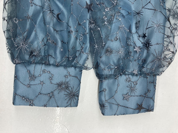 ジル バイ ジル スチュアート JILL by JILLSTUART ホロスコープ シシュウ チュール ドレス DRESS オケージョン パーティ ロング丈 星座 Wステッチ バックリボン ロゴ BLUE 青 125-4140001 ワンピース 刺繍 ブルー Sサイズ 104LT-169