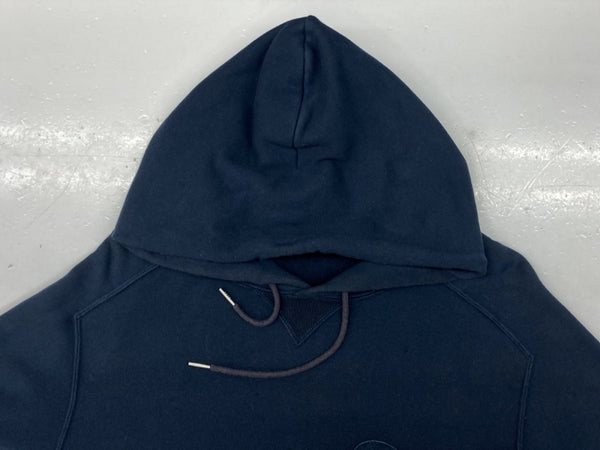 サカイ sacai 21AW × Fragment Design フラグメント Pullover Hoodie プルオーバー フーディ ダメージ加工 SF 紺 21-0315S サイズ 2 パーカ ロゴ ネイビー 104MT-1595