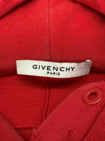 ジバンシィ GIVENCHY 17AW PULLOVER HOODED PARKER プルオーバー フーディ パーカー ダメージ加工 スウェット 赤 17S 7383 653 パーカ ロゴ レッド Mサイズ 104MT-950