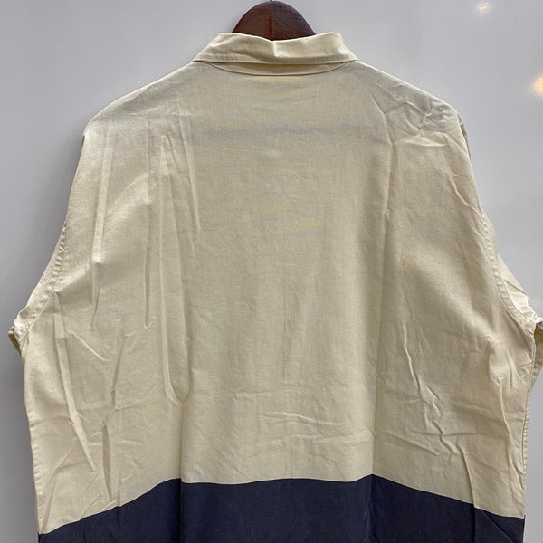 【曜日割引対象外】 ハイスポーティングギア HAI SPORTING GEAR 80's ツートーン切替 長袖シャツ ホワイト Mサイズ 201MT-4367 VB