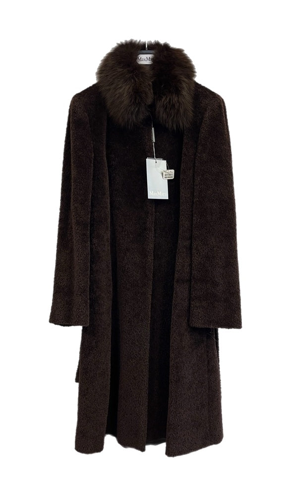 マックスマーラ Max Mara アルパカウールコート スーリベルテッドコート 茶 60161979 コート ブラウン 42 101LT-191