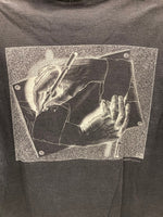 ヴィンテージ vintage 90s ART Tshirt アートTシャツ US古着  M.C. Escher 騙し絵  袖シングル Tシャツ ブラック Mサイズ 101MT-2966