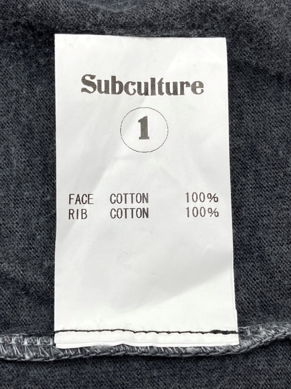 サブカルチャー Subculture vintage body eagle Tee ヴィンテージ加工 イーグル Tシャツ 黒 サイズ1 Tシャツ プリント ブラック 104MT-1480