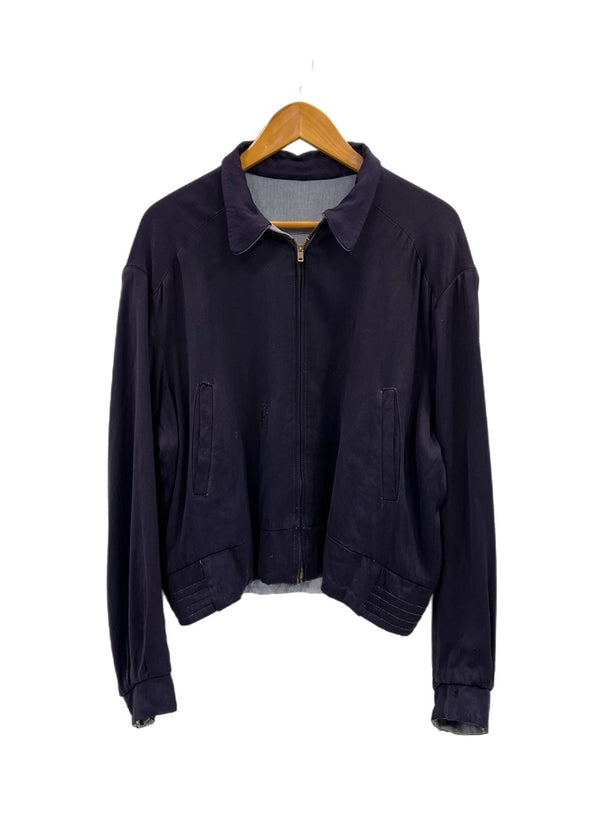 ヴィンテージ vintage 50s 50's 50年代 レーヨン ギャバジンジャケット 絣 かすり ギャバ SERVAL ZIPPER VINTAGE ヴィンテージ 青 ジャケット ブルー 101MT-5198