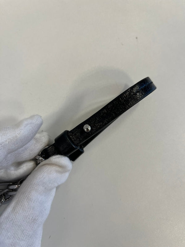 メゾン マルジェラ MAISON MARGIELA tabi ソールバッグ がま口 レザーバッグ 黒×シルバー バッグ レディースバッグ ショルダーバッグ・メッセンジャーバッグ ブラック 101bag-206