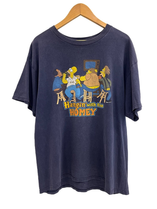 ヴィンテージ vintage 00s ©2001 ザ シンプソンズ THE SIMPSONS Hangin' with the HOMEY US古着 キャラT Tシャツ ネイビー Lサイズ 101MT-4532