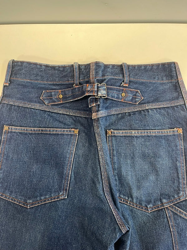 テンダーロイン TENDERLOIN ペインターデニムパンツ シンチバック オレンジステッチ ワイドデニム 濃紺 紺 デニム ブルー X-SMALL 101MB-711