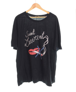 サンローラン Saint Laurent 2017年モデル リップ シガー ノースモーキング Tシャツ スモーキング リップ 482676 YB1HU 1004 482676 XL Tシャツ ブラック 103MT-3181