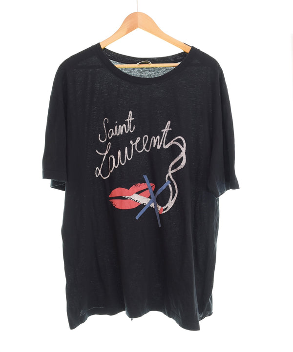 サンローラン Saint Laurent 2017年モデル リップ シガー ノースモーキング Tシャツ スモーキング リップ 482676 YB1HU 1004 482676 XL Tシャツ ブラック 103MT-3181