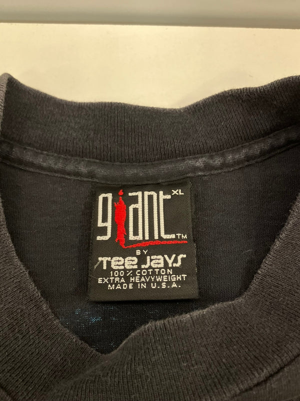 ヴィンテージ vintage 90’s 90年代 GIANT MTV MUSIC TELEVISION WORLD PEACE 地球 ピースマーク Tシャツ ブラック 101MT-5054