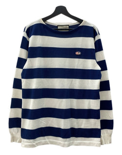 グッチ GUCCI L/S BORDER TEE ボーダー Tシャツ GGロゴ ニット 薄手 長袖 白 青 626048 XKBE5 ロンT ロゴ ホワイト XSサイズ 104MT-1892