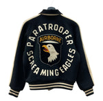 ウエアハウス WAREHOUSE Bodies AIR BORNE SCREAMING EAGLES  ウールジャケット スタジャン リバーシブル 黒 サイズ 36 ジャケット 刺繍 ブラック 104MT-2078