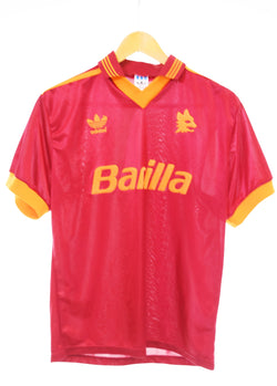 アディダス adidas 93年 ASローマ デサント製 DESCENT 半袖ウエア  ASR-9329 半袖シャツ レッド Sサイズ 103MT-3242