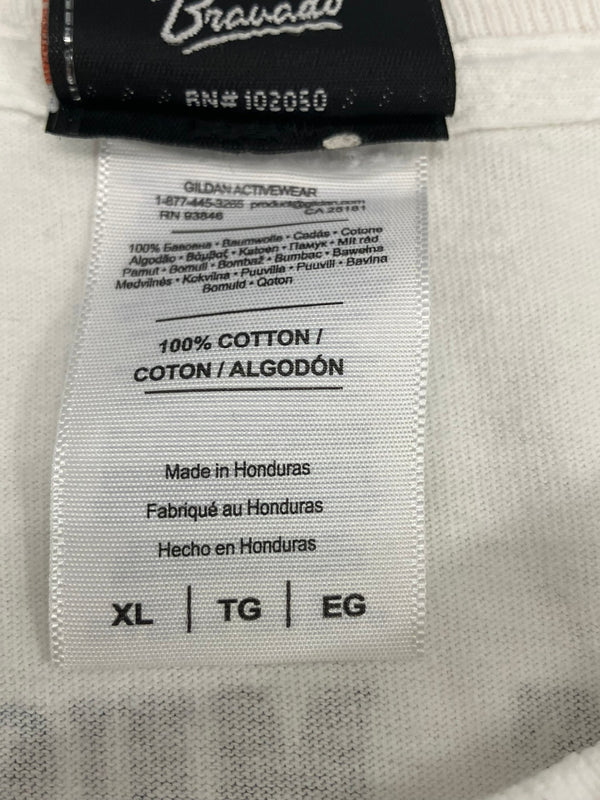 ハーレーダビッドソン Harley-Davidson バーアンドシールドロゴ No.1 RWBロゴ LIVE FREE RIDE FREE 袖プリント 両面プリント XL ロンT ホワイト LLサイズ 101MT-4539