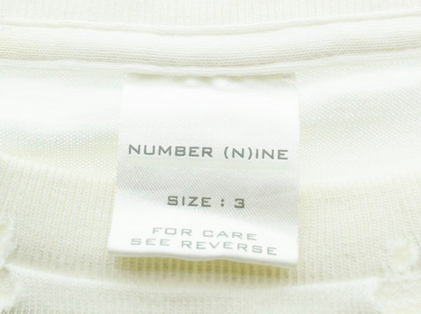 ナンバーナイン NUMBER (N)INE 02ss モダンエイジ期 ダメージ クラッシュ オパール加工 3 Tシャツ ホワイト 103MT-251