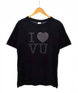 ナンバーナイン NUMBER (N)INE 02SS モダンエイジ期 I LOVE VU ラメプリント Tシャツ 黒 3 Tシャツ プリント ブラック 103MT-258