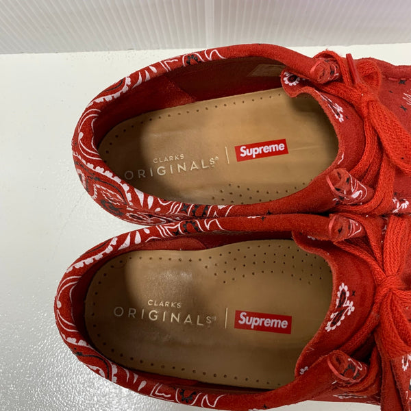 シュプリーム SUPREME 19SS Clarks Bandana Wallabee メンズ靴 ブーツ その他 レッド 25.5cmサイズ 201-shoes1527