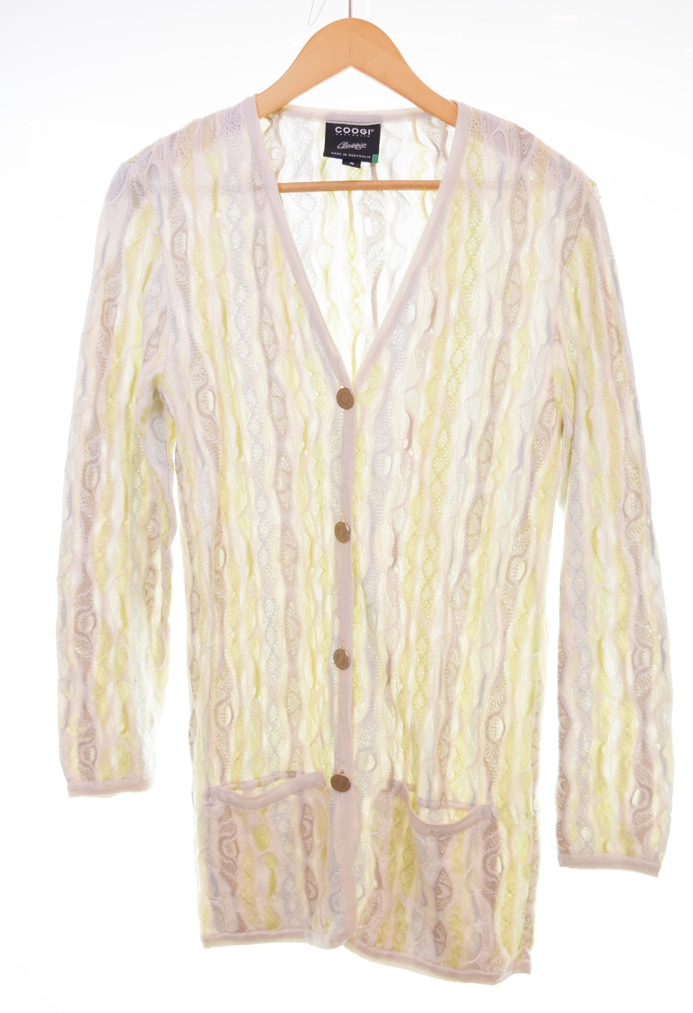 【希少】COOGI 3Dニット カーディガン レディース オーストラリア製 S COOGI（クージー）3D ニット カーディガン/S/オーストリア製/好配色