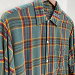 【曜日割引対象外】 ヴィンテージ vintage 60's 70's D'AVELLA USA製 レーヨン チェックシャツ 長袖シャツ グリーン Mサイズ 201MT-4268 VB