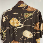 【曜日割引対象外】 サンサーフ SUN SURF Noh Mask 能面 アロハシャツ SS31609 半袖シャツ ブラウン Mサイズ 201MT-3826 VB