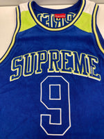 シュプリーム SUPREME TERRY BASKETBALL JERSEY テリー バスケットボール ジャージ ゲームシャツ タンクトップ ノースリーブ ブルー Lサイズ 101MT-3404