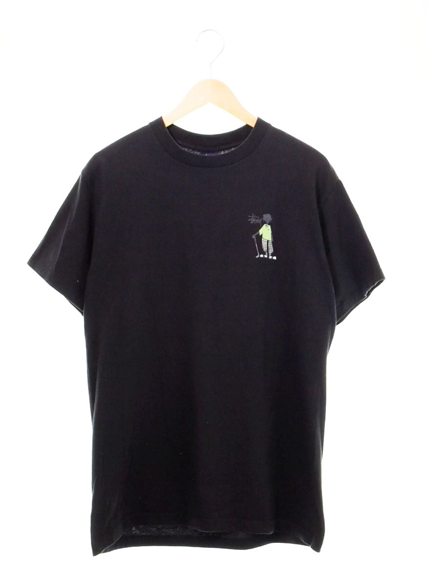 ステューシー STUSSY 90's USA製 OLD STUSSY 紺タグ シャドーマン シャドーマンゴルフ シングルステッチ Tシャツ ブラック  Lサイズ 103MT-793 | 古着通販のドンドンサガール