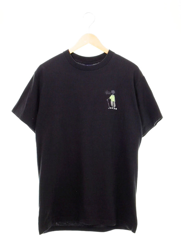 ステューシー STUSSY 90’s USA製 OLD STUSSY 紺タグ シャドーマン シャドーマンゴルフ シングルステッチ Tシャツ ブラック Lサイズ 103MT-793