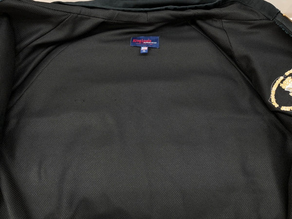 キングルイ King Louie WORK JACKET ワーク ジャケット ダック地 ジップアップ フーディ SEARS 企業ロゴ アウター 黒 ジャケット ワンポイント ブラック XLサイズ 104MT-2009