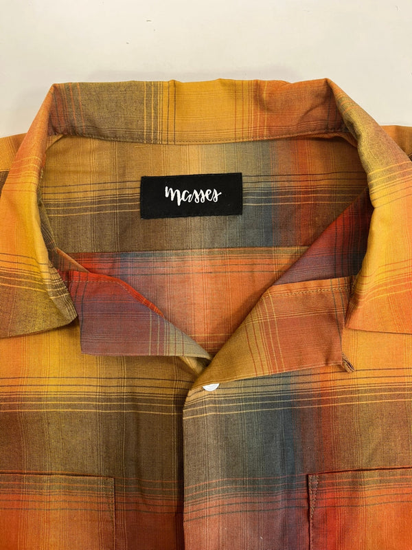 マシス MASSES SHIRT SHADOW シャツ シャドー オレンジ マスタード チェックシャツ チェック柄 長袖シャツ マルチカラー Lサイズ 101MT-5142